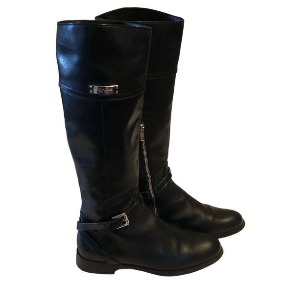 COACH Micha Round Toe Calf High Black Leather Equestrian Style Boots • Women’s S - Picture 1 of 10